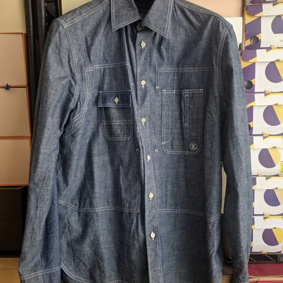 Louis Vuitton Blue Denim Shirt (runs very small) - Picture 12 of 14